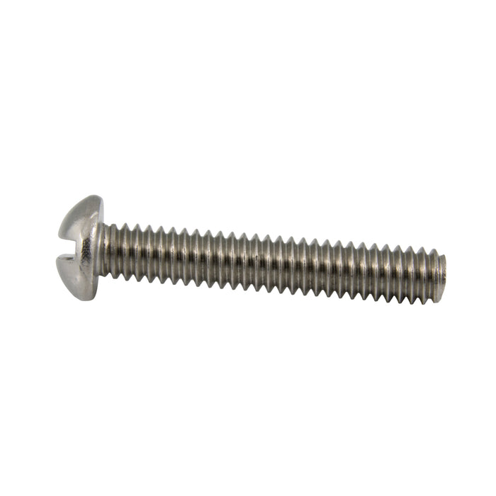 Machine Screw, Round Head, Slotted Drive, #8-32 UNC x 1-1/4" Length, Stainless Steel
