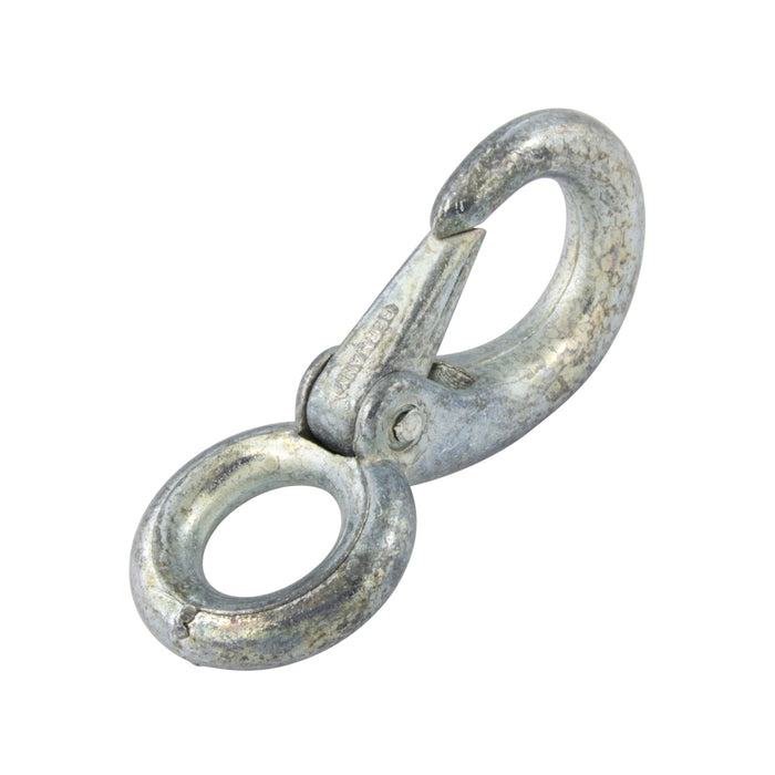 Boat Snap, Fast Eye 16 mm Eye,85 mm Oal,12 mm Snap Opening Zinc Die Cast, Nickel Plated