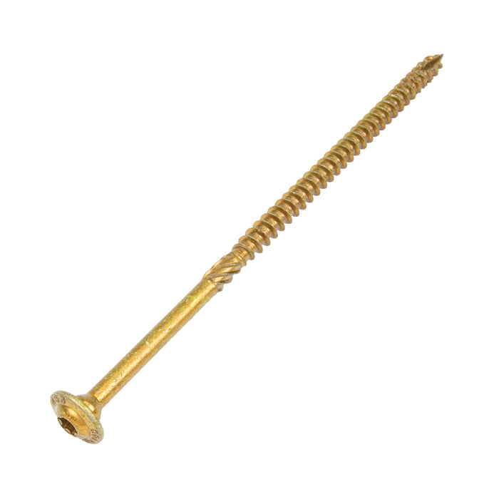 RSS Lag Screw, Round with Washer Head, Torx T40, 3/8" x 7-1/4" (8.0 mm x 180 mm), Low Carbon Steel Yellow Zinc Plated by Spaenaur Inc.