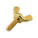 Wing Screw with Shoulder And Riveted-On Head,Style A(4) #10-24 UNC x 1 1/2", Wing Spread 1-1/16" Low Carb Steel Cold forged Zinc Pl with Yellow Dichrom by Spaenaur Inc.
