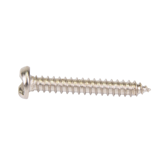 Tapping Screw, Pan Head One-Way Slotted Drive, Type AB, #12 x 1-1/2" Length, Steel Nickel Plated by Spaenaur Inc.
