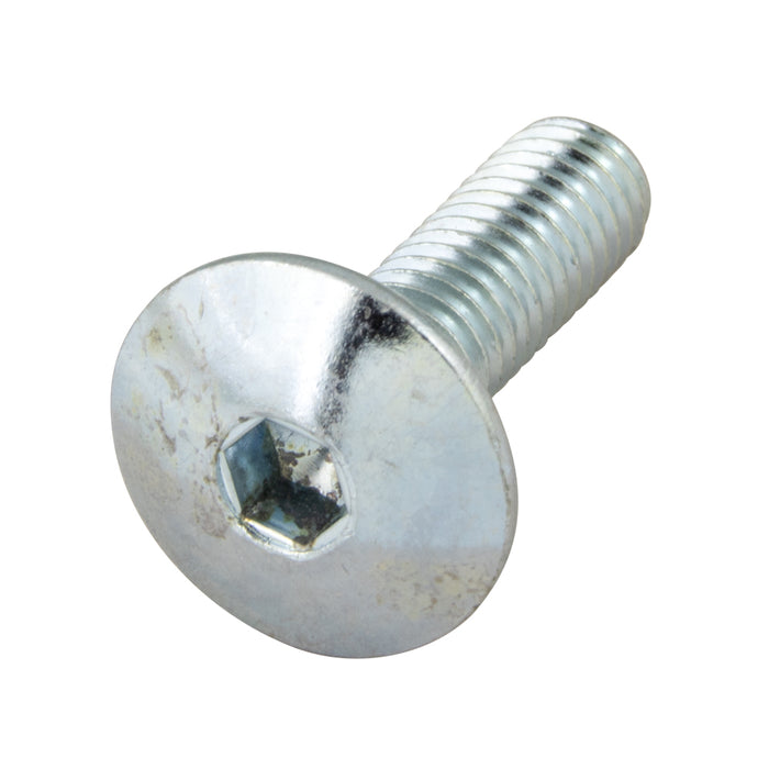 Rampa Mushroom Head Screws Type Kt with Hex Drive, 15 mm OD Mush HD M6 x 40mm LGTH Class 4.8 Steel Zinc Plated