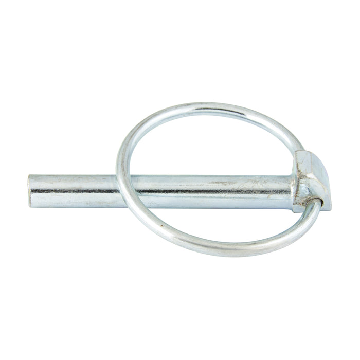 Lynch Pin without Chain - Spring Steel Snap Ring 1/4" x 1-5/16" Usable Pin Length Low Carb Steel, Case Hard Yellow Zinc Plated