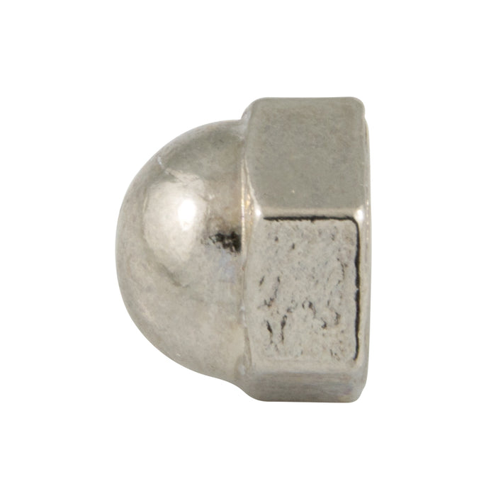 Écrou borgne, n° 10-24, largeur de face 3/8", épaisseur 11/32", en alliage de zinc nickelé, fabriqué par Spaenaur Inc.