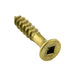 Wood Screw, Flat Head, Square Socket, #8 x 1-1/2" Length, Brass, ASME/ANSI B18.6.1 by Spaenaur Inc.