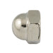 Écrou borgne, M12 x 1,75 mm, largeur hors tout : 18,0 mm, hauteur : 16,0 mm, acier nickelé, conforme à la norme DIN 917, fabriqué par Spaenaur Inc.