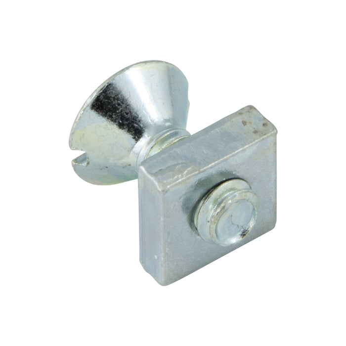 Stove Bolt Flat Slot Head & Square Nut (797 + N-28) 100/Pk 3/16"(10-24) x 1/2" Steel Zinc Plated