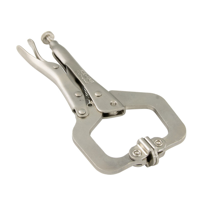 Vise-Grip Locking Clamp with Swivel Pads, 6-1/2" LG, 2-1/8" Jaw Alloy Steel Heat Treated
