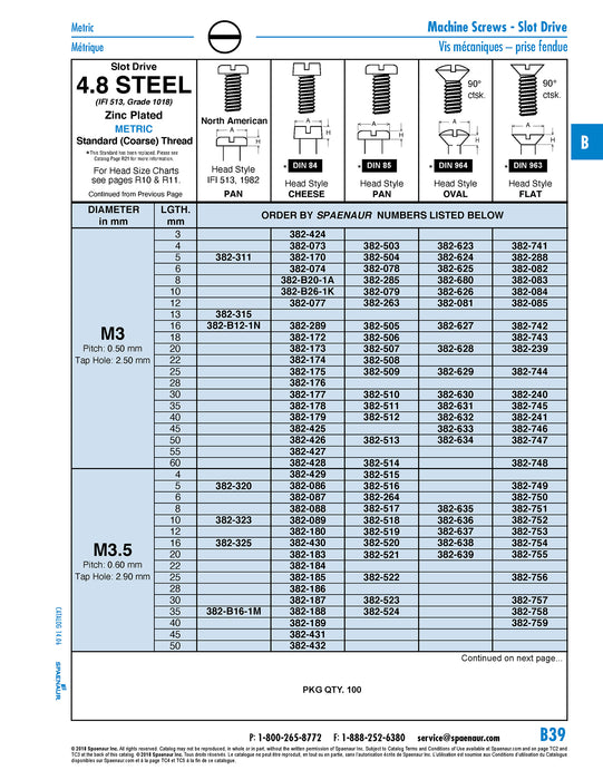 Machine Screw Cheese Slot Head M3.5 x 0.60 Pitch x 5mm Low Carbon Steel Zinc Chromate PLTD DIN 84/4.8-ZP M3.5X5