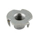 T-Nut, Straight Barrel, 3 Prongs 3/4" Flange DIA. #10-32 UNF x 9/32" Barrel HT Steel Zinc Plated by Spaenaur Inc.
