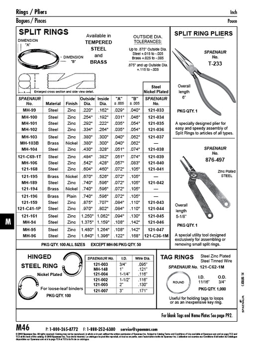 Hinged Snap Ring, 2.5" Size (Center Of Wire to Center Of Wire) 2-3/8" ID x .130" Wire DIA Steel, Nickel Plated