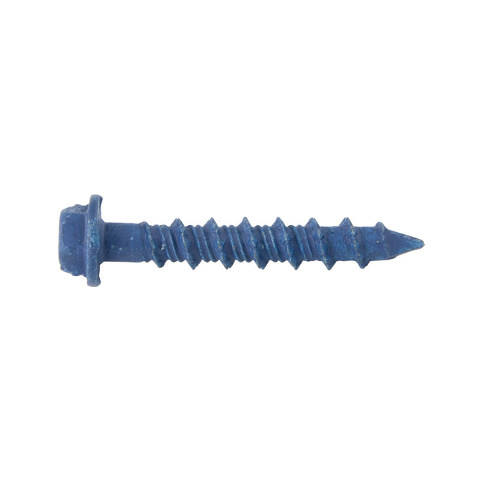 Tapcon Anchor Concrete Screw, Slotted Drive, Hex Washer Head, Hi-Lo Thread, 3/16" Dia x 1-3/4" Length, C1022 Steel Blue CLIMASEAL® by Tapcon®
