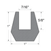 Extruded Rubber Channel 7/16" Slot Width x 5/8" Slot Depth Sbr 70 +-5 by Spaenaur Inc.