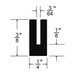 Extruded Channel, 3/64" GAp Width, 3/8" HT O/A, 1/4" Base Black Rubber Sbr 70 +-5 100 Ft Roll by Spaenaur Inc.