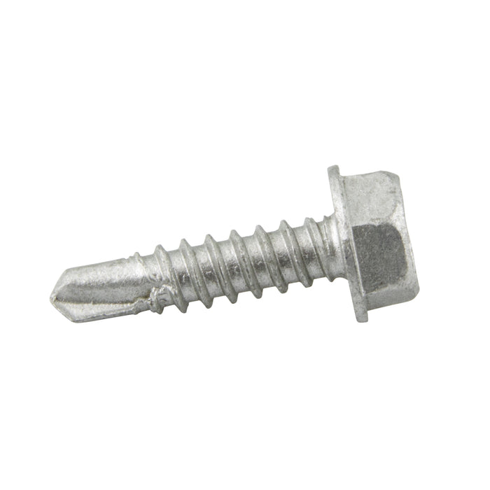 Teks Point 3 Self-Drilling Screw, Hex Washer Head, #12 x 1" Length, Low Carbon Steel Mechanical Zinc with Oxyseal Coating