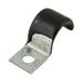 "Half" Clip, Cushioned 7/16" Clamp DIA, 7/32" Hole DIA .625" C to C Steel Hot Dipped Galvanized Black Vinyl Cushion by Spaenaur Inc.