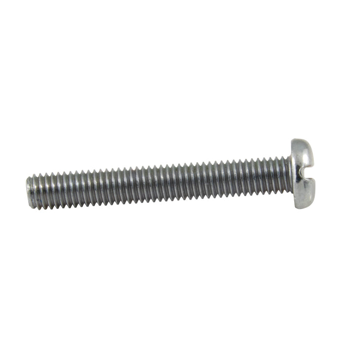 Machine Screw, Pan Head, Slotted Drive, M6 x 1.00 mm UNC x 45 mm Length, Steel Zinc Plated by Spaenaur Inc.