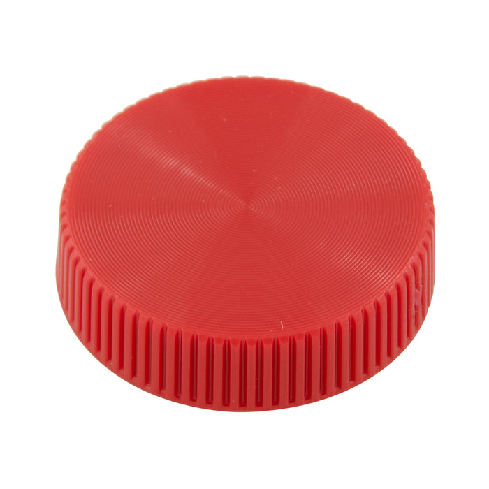 Shear-Loc Knob, Fine Ribbed 6 x 3/8" OD Dupont Delrin 500 Red by Spaenaur Inc.