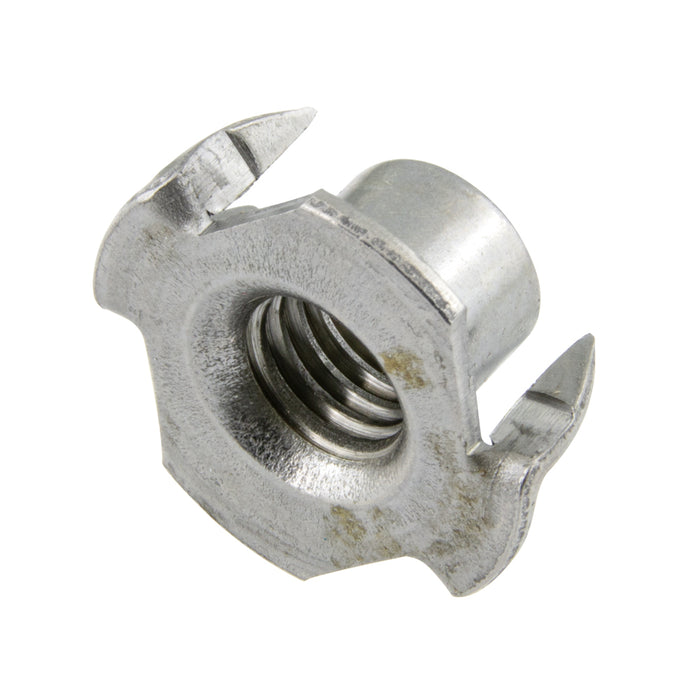 Écrou en T M10 x 1,50P, base ronde à 4 branches, diamètre 25,4 mm, diamètre 11,5 mm x 11,1 mm, acier, finition lisse, par Spaenaur Inc.
