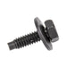 Sems Indented Hex Hd Machine Screw, With 3/4" OD Flat Washer, Dog Point, 1/4"-20 UNC X 15/16", Low Carbon Steel Black Phosphate, And Oil by Spaenaur Inc.