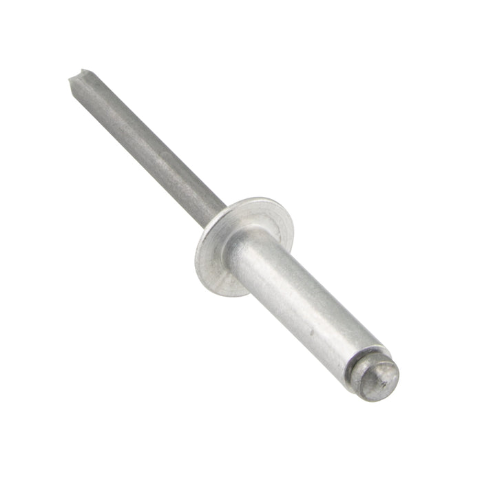 Pop Rivet Dome Head Open End 3/16" DIA x 1.06" LGTH (.751"-.875" Grip) Aluminum Body, Coated Steel Mandrel IFI Spec. 114 Grade 19