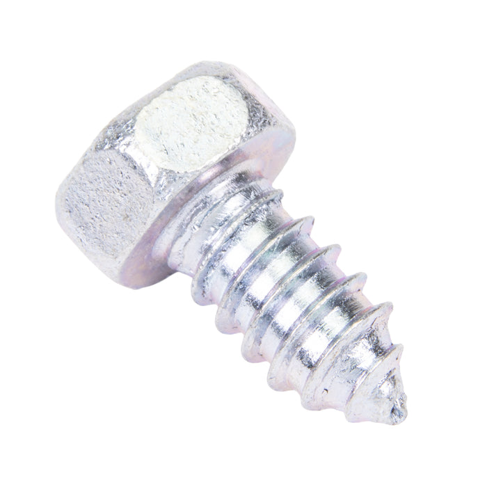 Tapping Screw, Hex Head Unslotted Drive, Type AB, 5/16" x 5/8" Length, Low Carbon Steel Trivalent Zinc Plated