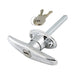 Locking Handle "Boot T" Series "Fs" Series Key 1.50" C. to C. x 5" Shaft LGTH Steel Chrome Plated by Spaenaur Inc.