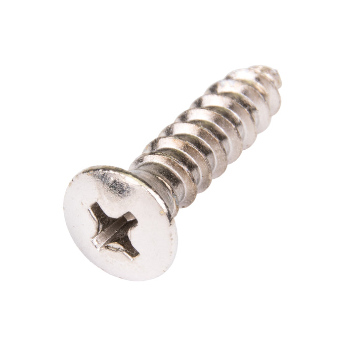 Tapping Screw, Oval With No.10 Head Phillips Drive, Type AB, #14 x 3/4" Length, Steel Nickel Plated