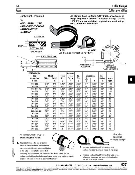 Tube Clamp with Polyvinyl Cushion 1/4" Tube DIA. 1010 Steel Pregalvanized