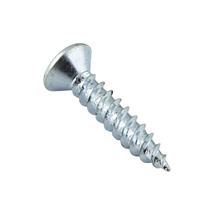 Wood Screw, Flat Head, Square Socket, #8 x 7/8" Length, Steel Zinc Plated, ASME/ANSI B18.6.1