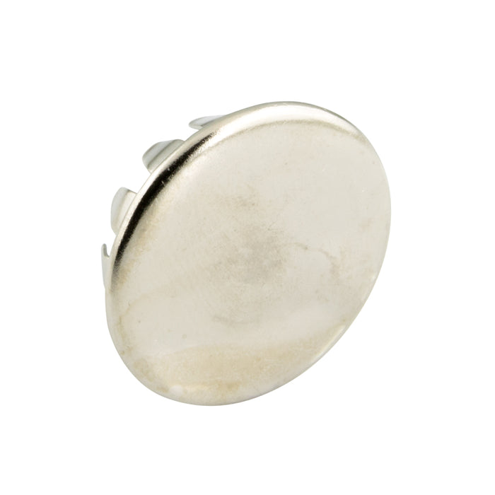 Bouton à enfoncer, trou de 9/16 po x tête de 23/32 po x panneau de 0,046/0,093 po, en laiton nickelé par Spaenaur Inc.