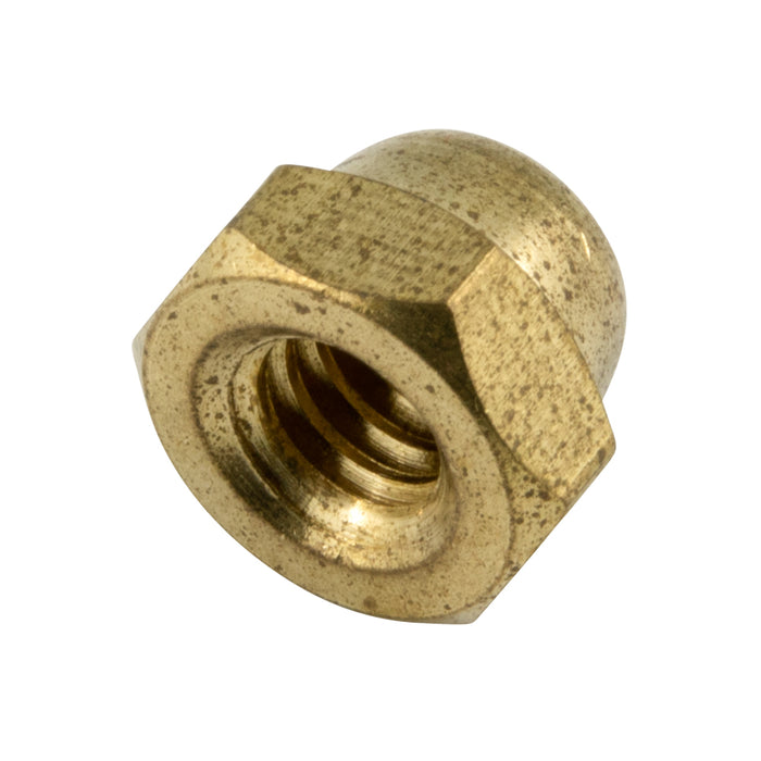 Écrou borgne, 5/8"-11, largeur à plat de 1", épaisseur de 3/4", en laiton, fabriqué par Spaenaur Inc.