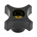4 Prong Knob W/BRass Insert 3/8" - 16 UNC Black Phenolic by Spaenaur Inc.