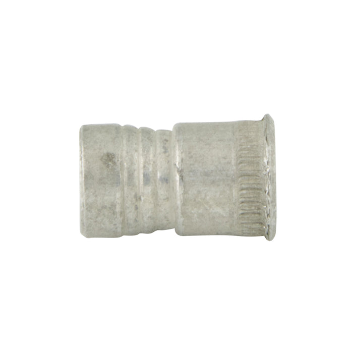 A-T Series Knurled Threaded Insert M6 x 13.08mm LGTH Steel, Trivalent Tin Zinc Plated