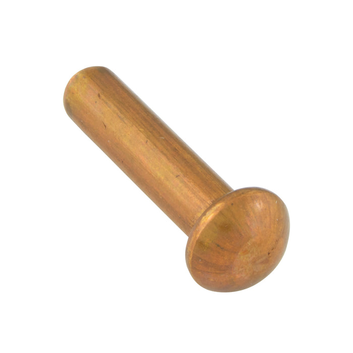 Solid Copper Rivet-Round Head 1/8" DIA x 1" LGTH Copper Plain