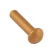 Rivet en cuivre massif à tête ronde 1/8 po de diamètre x 3/8 po de longueur, cuivre nu, ANSI B18.1.1, par Spaenaur Inc.