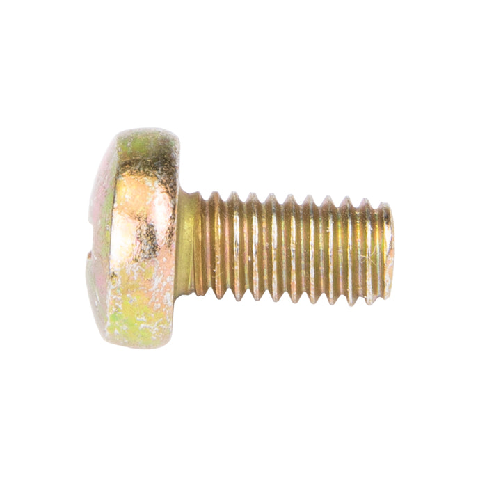 Machine Screw, Raised Cheese Head, Phillips Drive, M4 x 0.70 mm UNC x 10 mm Length, Steel Zinc Plated Yellow