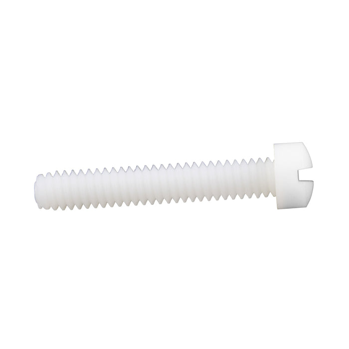 Machine Screw, Fillister Head, Slotted Drive, 1/4"-20 UNC x 1/2" Length, Nylon Natural by Spaenaur Inc.