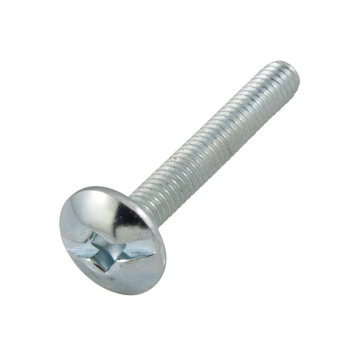 Machine Screw, Sq Socket/Slot Drive Large Truss Head (OD .426") #8-32 UNC x 1/2" LG Low Carbon Steel Trivalent Zinc Plated