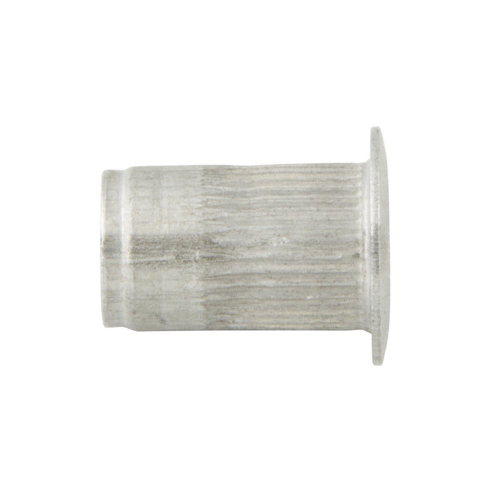 A-L Series Knurled Threaded Insert Standard Open End 1/4"-20 UNC x .027-.165" Grip Aluminum Clear Protective Coating Ala1-420-165
