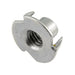 T-Nut, Straight Barrel, 3 Prongs 9/16" Flange DIA. #6-32 UNC x 1/4" Barrel HT Steel Plain by Spaenaur Inc.