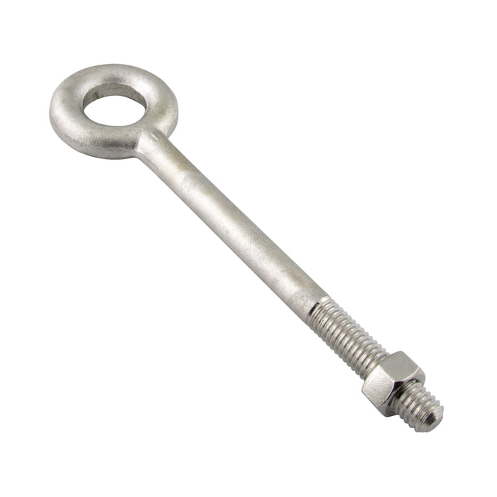 forged Eye Bolt, Plain Type with Hex Nut 5/8"-11 UNC 6" Shank x 2-1/4" Thread LGTH 1-3/8" Eye ID, 2-1/2" Eye OD 304 Stainless Steel by Spaenaur Inc.