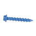 Vis d'ancrage pour béton Tapcon, empreinte fendue, tête hexagonale à rondelle, filetage Hi-Lo, diamètre 1/4" x longueur 1-3/4", acier C1022 bleu CLIMASEAL® de Tapcon®