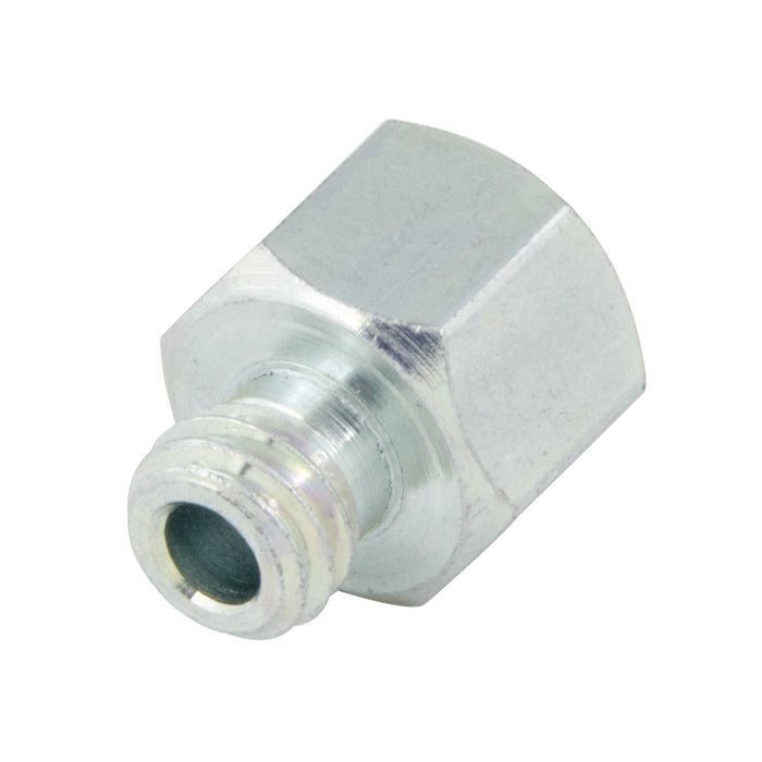 Metric Conversion Fitting, Used with Metric GRease Fitting M10 to 1/4"-28 Steel Bright Zinc Plated