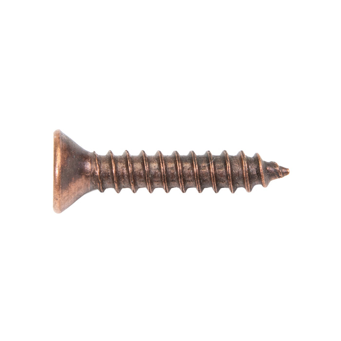 Wood Screw, Flat Head, Square Socket, #4 x 5/8" Length, Low Carbon Steel Bronze, ASME/ANSI B18.6.1 by Spaenaur Inc.