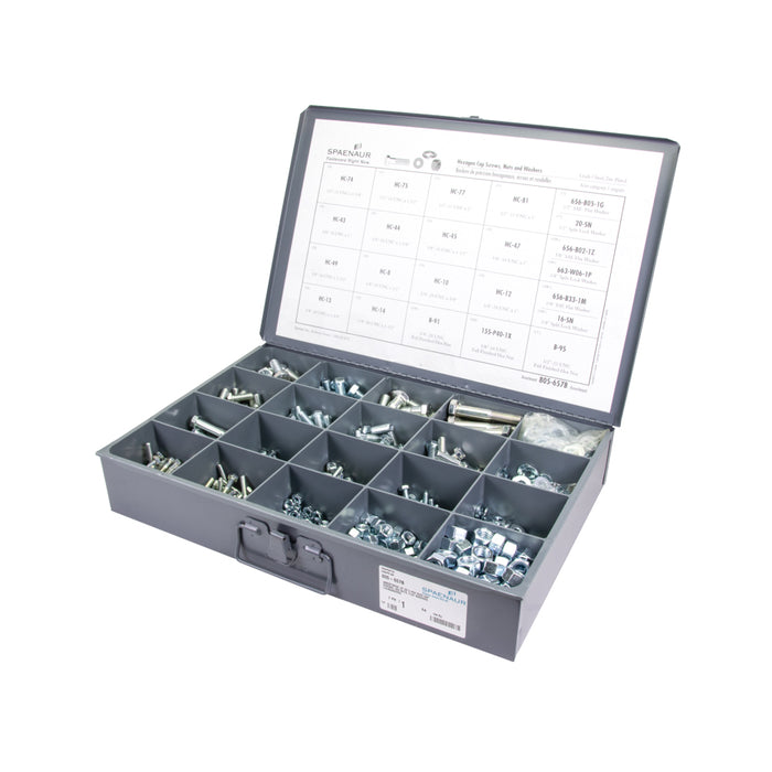 Assortment Of GR 5 Hex Head Cap Screws, Hex Nuts, Flat Washers, Lockwashers by Spaenaur Inc.