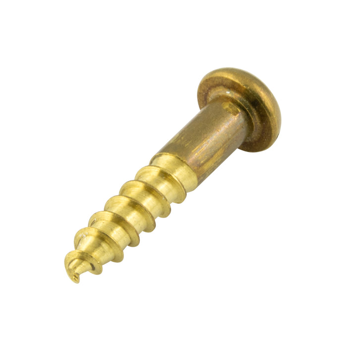 Wood Screw, Round Head, Slotted, #14 x 1-1/4" Length, Brass, ASME/ANSI B18.6.1 by Spaenaur Inc.