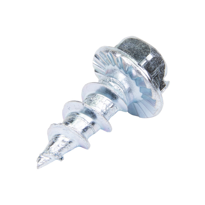 Tapping Screw, Serrated Hex Washer Head Slotted Drive, #10 x 1/2" Length, Steel Zinc Plated by Spaenaur Inc.