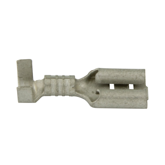 Connecteur femelle en laiton, modèle économique, sans soudure, non isolé, calibre 16-14. Fil en laiton étamé par Spaenaur Inc.