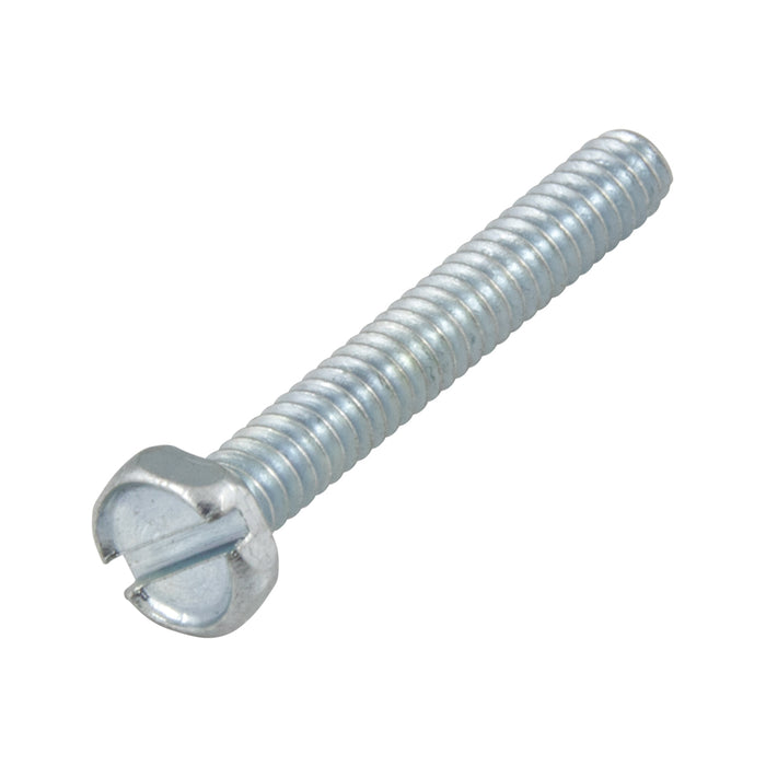 Machine Screw, Hex Head, Slotted Drive, 1/4"-20 UNC x 3/8" Length, Steel Zinc Plated